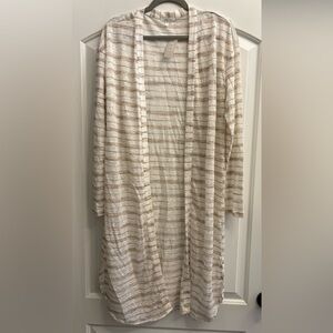 Maurices Cream and Tan Striped Cardigan